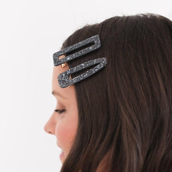 Black Hair Clips Set | Barrettes, Hair Accessories - Picture 2 of 3